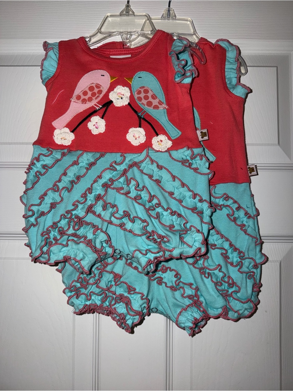 Sam and Sydney RomperNWT Spring Has Sprung Bird Applique Ruffle Bum CHOOSR SIZE